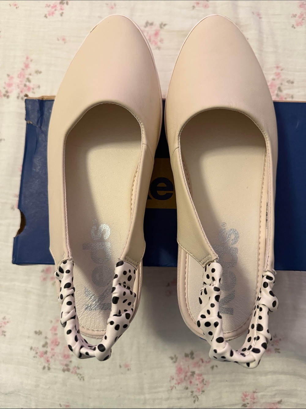 Keds Soft Blush Slingback Flats with Dalmatian-Print Elastic